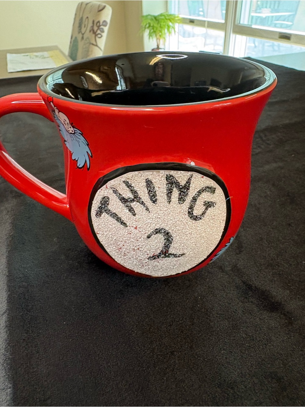 Universal Studios "Thing 1" and "Thing 2" Red Ceramic Mug Set - Picture 7 of 11
